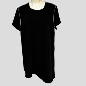 Alfani Black Asymmetrical Short Sleeve Dress